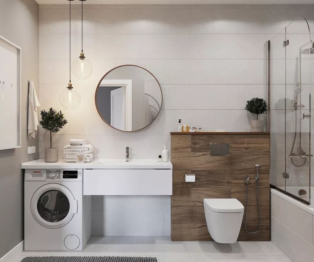 5㎡的卫生间怎么放洗衣机？给你推荐35个设计方案，显高级！